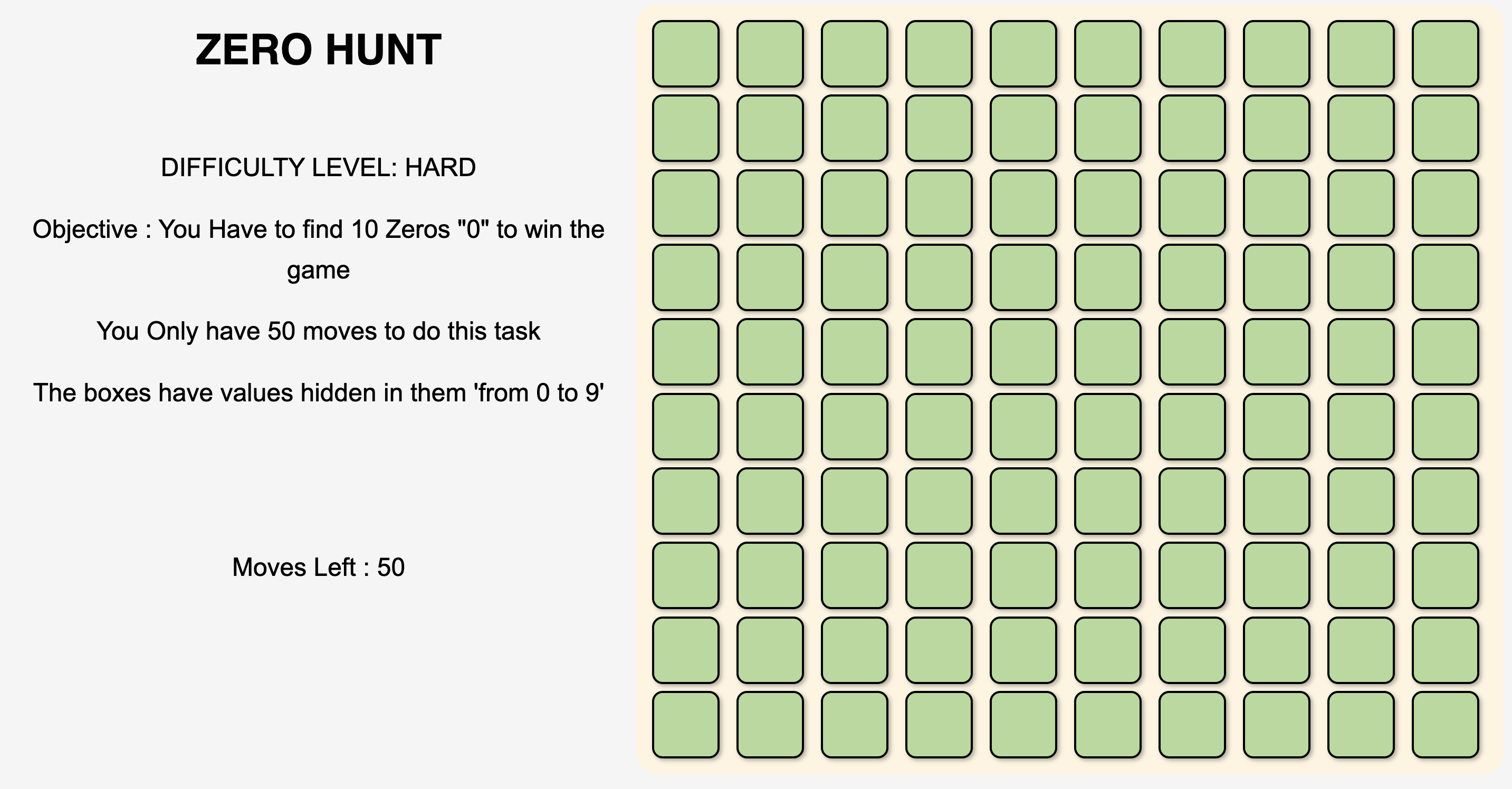 Zero Hunt Game